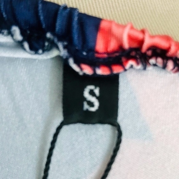 Boho Navy Blue Floral Maxi Dress Surplice Chest Faux Wrap Spaghetti Strap NWT S - Picture 10 of 12